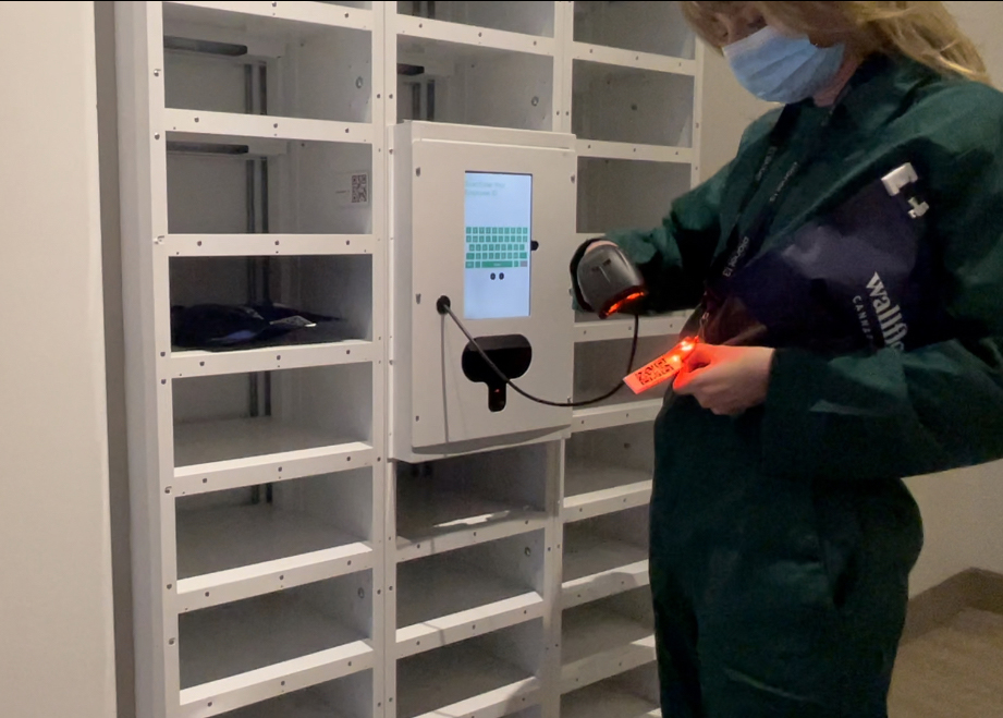 Close-up of a SafeArbor smart locker compartment